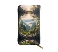 WZYWHJ Stylish The beautiful scenery in the bubble Printed Leather Wallet - Long Clutch for Women, RDurable Material, 12 Card Slots, Zipper Compartments