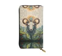 WZYWHJ Stylish The leader of the valley Printed Leather Wallet - Long Clutch for Women, RDurable Material, 12 Card Slots, Zipper Compartments