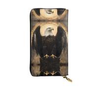 WZYWHJ Stylish The majestic eagle Picture Leather Wallet - Long Clutch for Women, RDurable Material, 12 Card Slots, Zipper Compartments