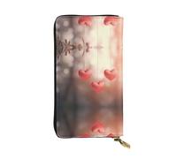WZYWHJ Stylish Three Hearts Printing Leather Wallet - Long Clutch for Women, RDurable Material, 12 Card Slots, Zipper Compartments, Black, One Size