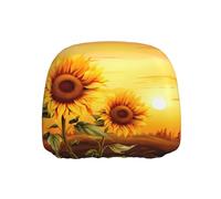 WZYWHJ Sunflower at Sunset Picture Seat Head Pillowcase Car Truck General Motors Parts Protective Cover one Pack