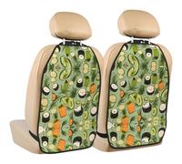 WZYWHJ Sushi Dill Pickles Printed Car seat Anti Kick Storage pad 2 Pieces, Multi-Functional Storage Bag seat Protector After Installation