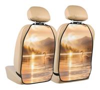WZYWHJ Swan in The Lake Printed Car seat Anti Kick Storage pad 2 Pieces, Multi-Functional Storage Bag seat Protector After Installation
