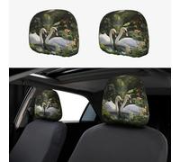 WZYWHJ Swans in The Garden Printed Car Pillowcase 2 Pieces, seat Cover Accessories, Protective Cover Universal