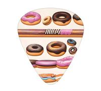 Wzywhj Sweet Doughnut Pattern Guitar Pick Easy Grip Uke Picks For Your Bass, Ukulele, Acoustic And Electric Guitar，12 Piece