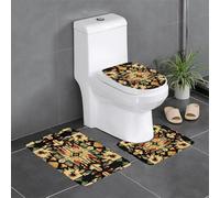 WZYWHJ Symmetry Pattern Bathroom mat Sets of 4 Bathroom Floor Mats,Non-Slip, Durable,Does Easy to Clean Suitable for Bathroom and Toilet