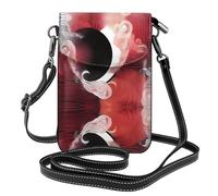 WZYWHJ Tai Chi Abstract Pattern Picture Leather Crossbody Flap Phone Bag - Versatile Gift for Women Walking, Camping, Shopping, and Travel