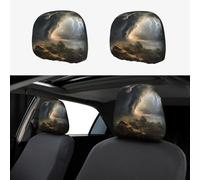 WZYWHJ Terrible Tornado Printed Car Pillowcase 2 Pieces, seat Cover Accessories, Protective Cover Universal