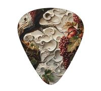 Wzywhj Textured Grape Vine Printed Guitar Picks 12 Piece, Easy Grip Uke Picks Hold In One'S Hands, Ukulele, Acoustic Or Electric Electric Guitar