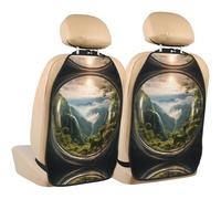 WZYWHJ The Beautiful Scenery in The Bubble Printed Car seat Anti Kick Storage pad 2 Pieces, Multi-Functional Storage Bag seat Protector After Installation