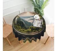 WZYWHJ The beautiful scenery in the bubble Printed Round long tablecloth anti overflow and wrinkle resistant dining table cloth 60 inches