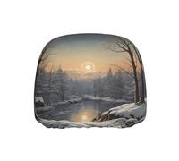 WZYWHJ The Bitter Cold Winter Printed Seat Head Pillowcase Car Truck General Motors Parts Protective Cover one Pack