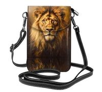 WZYWHJ The dull lion king Picture Women's leather phone bag crossbody package with adjustable shoulder strap