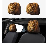 WZYWHJ The Dull Lion King Printed Car Pillowcase 2 Pieces, seat Cover Accessories, Protective Cover Universal