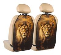 WZYWHJ The Dull Lion King Printed Car seat Anti Kick Storage pad 2 Pieces, Multi-Functional Storage Bag seat Protector After Installation