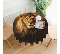 WZYWHJ The dull lion king Printed Round long tablecloth anti overflow and wrinkle resistant dining table cloth 60 inches