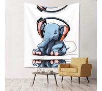 WZYWHJ The elephant in the room Printing Wall Decoration Tapestry 60x51in Soft Durable Lightweight for Bedroom and Dorm Room Decor