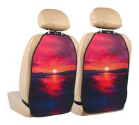 WZYWHJ The Fiery Sunset Printed Car seat Anti Kick Storage pad 2 Pieces, Multi-Functional Storage Bag seat Protector After Installation