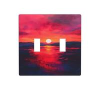 WZYWHJ The fiery sunset Printed Decorative Wall Plate 4.5x4.5 Inches Durable and Stylish for Residential and Commercial Areas