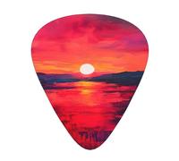 Wzywhj The Fiery Sunset Printed Guitar Picks 12 Piece, Easy Grip Uke Picks Hold In One'S Hands, Ukulele, Acoustic Or Electric Electric Guitar