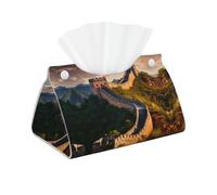 WZYWHJ the Great Wall of China Printing Decorative storage box with rectangular leather tissue bag and bracket base