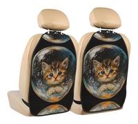 WZYWHJ The Kitten in The Bubble Printed Car seat Anti Kick Storage pad 2 Pieces, Multi-Functional Storage Bag seat Protector After Installation
