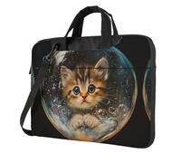 WZYWHJ The kitten in the bubble Printing Ultra-thin portable single-shoulder laptop bag 15.6 inch computer accessories soft shockproof for laptops