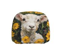 WZYWHJ The Lamb in The Yellow Flowers Printed Seat Head Pillowcase Car Truck General Motors Parts Protective Cover one Pack