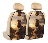 WZYWHJ The Lion King Printed Car seat Anti Kick Storage pad 2 Pieces, Multi-Functional Storage Bag seat Protector After Installation