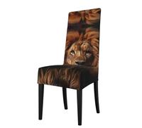 WZYWHJ The Lion's Gaze Pattern Detachable Chair Cover Quick Installation and Easy Maintenance Suitable for Square Chair Backs