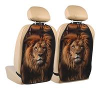 WZYWHJ The Lion's Gaze Printed Car seat Anti Kick Storage pad 2 Pieces, Multi-Functional Storage Bag seat Protector After Installation