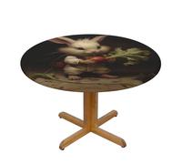 WZYWHJ The little rabbit pulls the radish Printing Round table cover Tablecloth M home decoration waterproof and wrinkle-resistant for kitchen restaurant and party