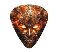 Wzywhj The Mask Of Burning Flames Printed Guitar Picks 12 Piece, Easy Grip Uke Picks Hold In One'S Hands, Ukulele, Acoustic Or Electric Electric Guitar