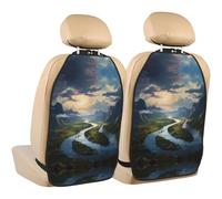 WZYWHJ The Mighty River Printed Car seat Anti Kick Storage pad 2 Pieces, Multi-Functional Storage Bag seat Protector After Installation