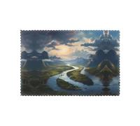 WZYWHJ The Mighty River Printed Placemats for Dining Table Set of 6 Table mat 12x18 in for Party Kitchen Dining Decoration Washable Easy to Clean