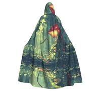 WZYWHJ The mysterious Venus flytrap waits Picture aldult Cosplay Poncho Hooded Cloak for men and women Halloween Party