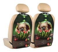 WZYWHJ The Puppy in The Watermelon Printed Car seat Anti Kick Storage pad 2 Pieces, Multi-Functional Storage Bag seat Protector After Installation