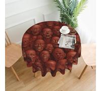 WZYWHJ The terrifying red wall Printed Round long tablecloth anti overflow and wrinkle resistant dining table cloth 60 inches