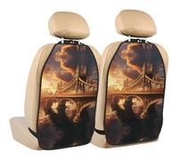 WZYWHJ The Towering Bridge Printed Car seat Anti Kick Storage pad 2 Pieces, Multi-Functional Storage Bag seat Protector After Installation