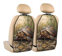 WZYWHJ The Turtle Crawling into The Swamp Printed Car seat Anti Kick Storage pad 2 Pieces, Multi-Functional Storage Bag seat Protector After Installation