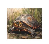 WZYWHJ The turtle crawling into the swamp Printed Drying Mat for Kitchen : Made of sponge Water absorbent, With lanyard for hanging 18 x 16 in