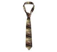 WZYWHJ The turtle crawling into the swamp Printed Silk men's formal suit tie, suitable for daily use and business gatherings Necktie