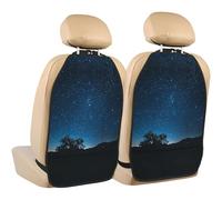 WZYWHJ The vast Starry Sky Printed Car seat Anti Kick Storage pad 2 Pieces, Multi-Functional Storage Bag seat Protector After Installation