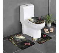 WZYWHJ The Venus Flytrap Waits Picture Bathroom mat Sets of 4 Bathroom Floor Mats,Non-Slip, Durable,Does Easy to Clean Suitable for Bathroom and Toilet