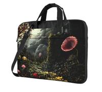 WZYWHJ The Venus Flytrap Waits Picture Laptop Bag - with Soft Interior, Multiple Pockets - Ideal for Men, Travel and Business, Black, 15.6 inch