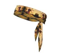 WZYWHJ The Windmill on The Grassland Printed Headbands,Sports Head Tie,Headband for Men and Women,Hair Band for Running Workout Football