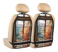 WZYWHJ Thousand Paper Cranes on The Window Printed Car seat Anti Kick Storage pad 2 Pieces, Multi-Functional Storage Bag seat Protector After Installation