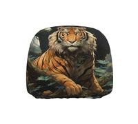 WZYWHJ Tiger Behind The Tree Printed Seat Head Pillowcase Car Truck General Motors Parts Protective Cover one Pack