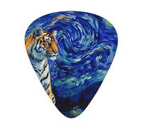 Wzywhj Tiger In The Sky Printed Guitar Picks 12 Piece, Easy Grip Uke Picks Hold In One'S Hands, Ukulele, Acoustic Or Electric Electric Guitar