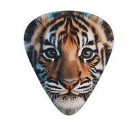 Wzywhj Tiger On Blue Background Printed Guitar Picks 12 Piece, Easy Grip Uke Picks Hold In One'S Hands, Ukulele, Acoustic Or Electric Electric Guitar